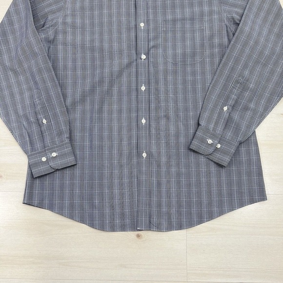 BROOKS BROTHERS Regent Non Iron Gray Plaid Dress Shirt 16-4/5 All Cotton - Picture 4 of 10